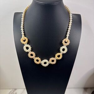 LUC 925 Lucas Lameth 22” 3 Tone Pearl Necklace Sterling Clasp WHITE-BLUSH-PINK